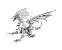 Metal Earth Luxusní ocelová stavebnice Silver Dragon