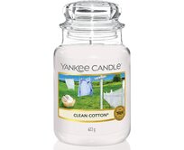 Yankee Candle vonná svíčka Classic ve skle velká Clean Cotton 623 g Bílá