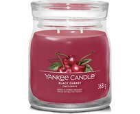 Yankee Candle vonná svíčka Signature ve skle střední Black Cherry 368g Červená