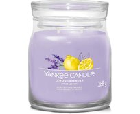 Yankee Candle vonná svíčka Signature ve skle střední Lemon Lavender 368g Fialová