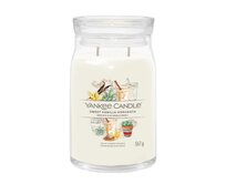 Yankee Candle vonná svíčka Signature ve skle velká Sweet Vanilla Horchata 567g Bílá