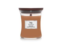 WoodWick vonná svíčka s dřevěným knotem střední Santal Myrrh 275g Hnědá