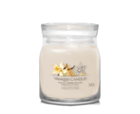 Yankee Candle vonná svíčka Signature ve skle střední Vanilla Creme Brulee 368g Krémová