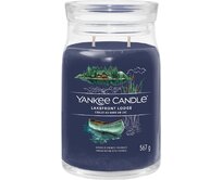 Yankee Candle vonná svíčka Signature ve skle velká Lakefront Lodge 567g Modrá