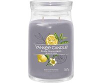 Yankee Candle vonná svíčka Signature ve skle velká Black Tea & Lemon 567g Šedá