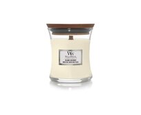 WoodWick vonná svíčka s dřevěným knotem malá Island Coconut 85 g Bílá