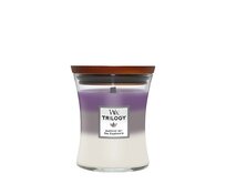 WoodWick vonná svíčka s dřevěným knotem Trilogy svíčka střední Amethyst Sky 275 g Vícbarevná