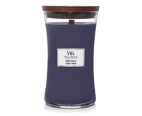 WoodWick vonná svíčka s dřevěným knotem velká Hinoki Dahlia 609 g Modrá