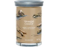 Yankee Candle vonná svíčka Signature Tumbler ve skle velká Amber & Sandalwood 567g Krémová