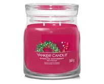 Yankee Candle vonná svíčka Signature ve skle střední Sparkling Winterberry 368g Fialová