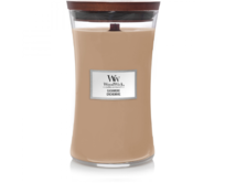 WoodWick vonná svíčka s dřevěným knotem velká Cashmere 609 g Hnědá