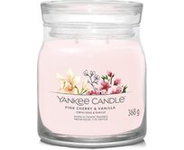 Yankee Candle vonná svíčka Signature ve skle střední Pink Cherry & Vanilla 368g Růžová