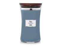 WoodWick vonná svíčka s dřevěným knotem velká Tempest 609 g Modrá