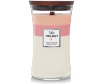 WoodWick vonná svíčka s dřevěným knotem velká Blooming Orchard 609g Růžová