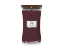 WoodWick vonná svíčka s dřevěným knotem velká Black Cherry 609 g Červená