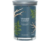 Yankee Candle vonná svíčka Signature Tumbler ve skle velká Bayside Cedar 567g Modrá