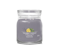 Yankee Candle vonná svíčka Signature ve skle střední Black Tea & Lemon 368g Šedá