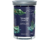 Yankee Candle vonná svíčka Signature Tumbler ve skle velká Lakefront Lodge 567g Modrá