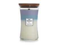 WoodWick vonná svíčka s dřevěným knotem Trilogy svíčka velká Calming Retreats 609 g Vícbarevná