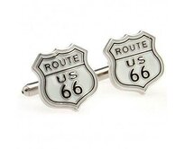 Manžetové knoflíčky route 66 Ocelová - bílá, Ocel