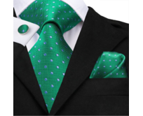Manžetové knoflíčky s kravatou Nimrod Zelená, 100% silk