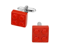 Manžetové knoflíčky červené Lego Červená, Ocel