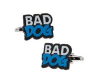 Manžetové knoflíčky zlý pes "Bad dog" Modrá, Ocel