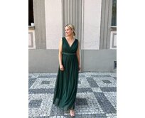 dlouhé tylové šaty Karol Barva: lahvová zelená lahvová zelená