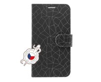 Pouzdro typu kniha FIXED FIT pro Huawei Y9 (2019) - motiv Grey Mesh Bílá, Umělá kůže