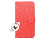 Pouzdro typu kniha FIXED FIT pro Huawei Y9 (2019) - motiv Red Mesh Bílá, Umělá kůže