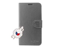 Pouzdro typu kniha FIXED FIT SHINE pro Samsung Galaxy Note 10 N970 - antracitové Antacit, Umělá kůže