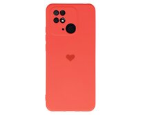 Vennus Valentýnské pouzdro Heart pro Xiaomi Redmi 10C - korálové Korálová, silikon