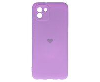 Vennus Valentýnské pouzdro Heart pro Samsung Galaxy A03 - fialové Fialová, silikon