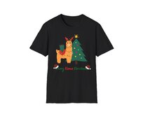 Unisex tričko - Merry Llama Christmas - Vánoční tričko, různé barvy - Black, S