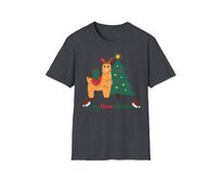 Unisex tričko - Merry Llama Christmas - Vánoční tričko, různé barvy - Dark Heather Grey, S