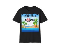 Unisex tričko - Life is a Beach! - Vtipné triko, různé barvy - Black, S