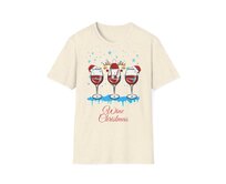 Unisex tričko - Wine Christmas - Vánoční triko, různé barvy - Natural, XL