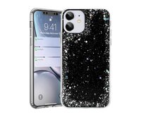 Gelové třpytivé černé GLITTER STARS pouzdro / kryt na APPLE iPhone 7 (4.7) / iPhone 8 (4.7) / iPhone SE (2020)