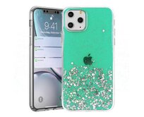 Gelové třpytivé zelené GLITTER STARS pouzdro / kryt na APPLE iPhone 13 Mini