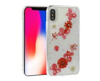 Gelové červené pouzdro FLORAL GLITTER na HUAWEI P30