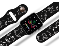 Apple watch řemínek Kočičí farma - Černá - 38/40/41mm