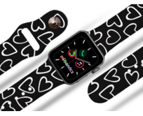 Apple watch řemínek Srdce černobílá - 38/40/41mm, barva pásku černá