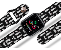 Apple watch řemínek Zajíci kam se podíváš - Černá - 38/40/41mm