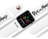 Apple watch řemínek Rick and Morty - Logo - 42/44/45mm, barva pásku bílá