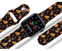 Apple watch řemínek Podzimní lesní zvěř - Černá - 38/40/41mm