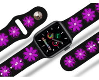 Apple watch řemínek Fialová květina - 38/40/41mm, barva pásku černá