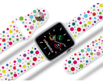 Apple watch řemínek Puntíky - Bílá - 38/40/41mm