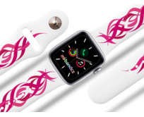 Apple watch řemínek Pink tattoo - 38/40/41mm, barva pásku bílá