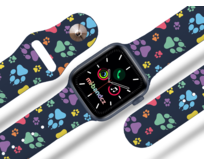 Apple watch řemínek Barevné pacičky - Modrá - 38/40/41mm