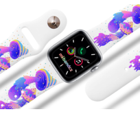 Apple watch řemínek Houbičky - Bílá - 42/44/45mm